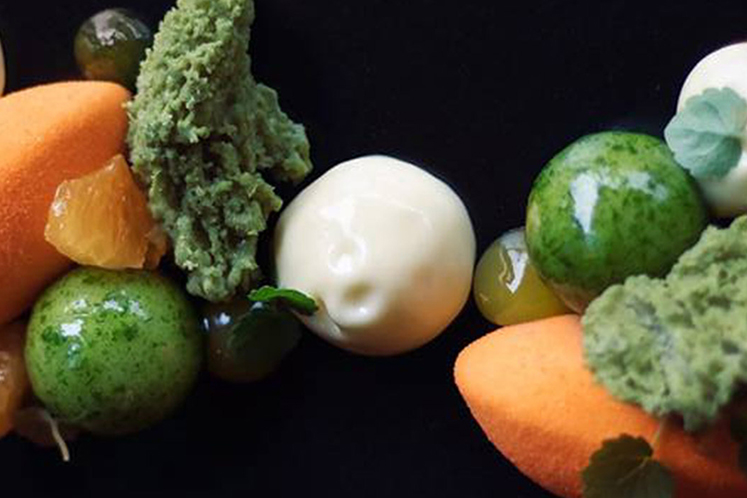 Mandarijn, pistache en witte chocolade