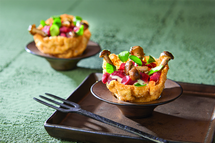 Appetizer met gerookte gans