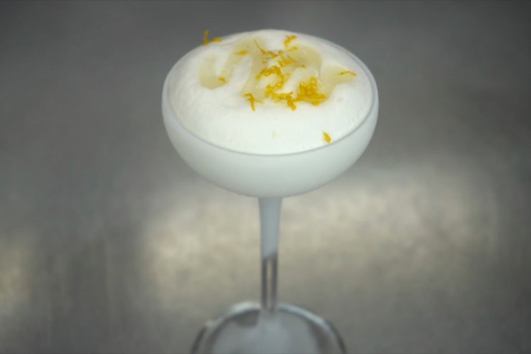 Frozen bergamot whisky sour