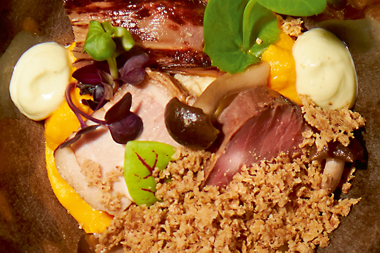 Crumble van hazelnoot en bier