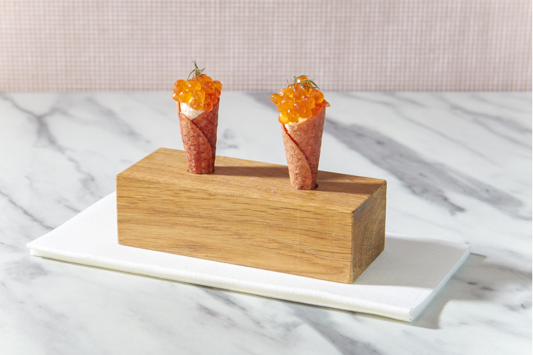 Hoorntjes van gazpacho