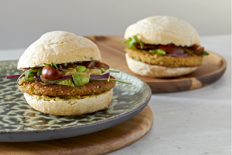 Avocado edamame burger