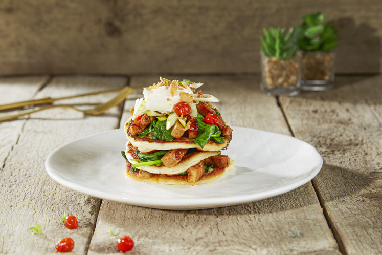 Piri piri porkbelly pannenkoek