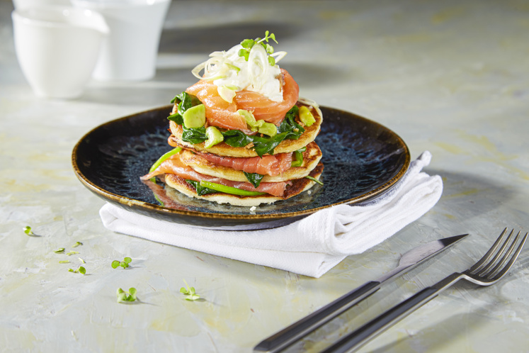 Salmon cream pannenkoek