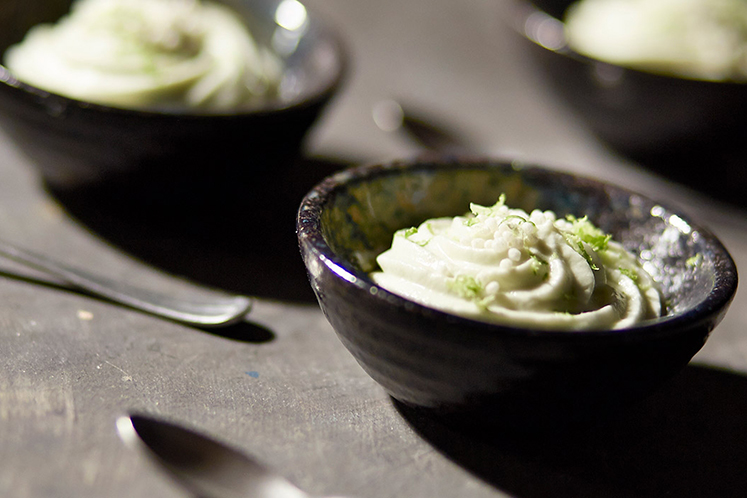 Mousse van limoenchocolade