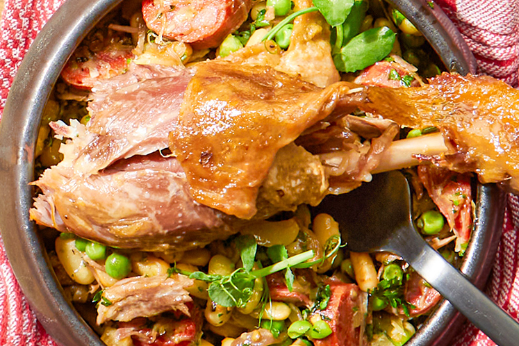 Cassoulet van eendenbout en flageolets