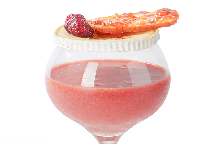 Shake van tomaat met gebrande geitenkaas