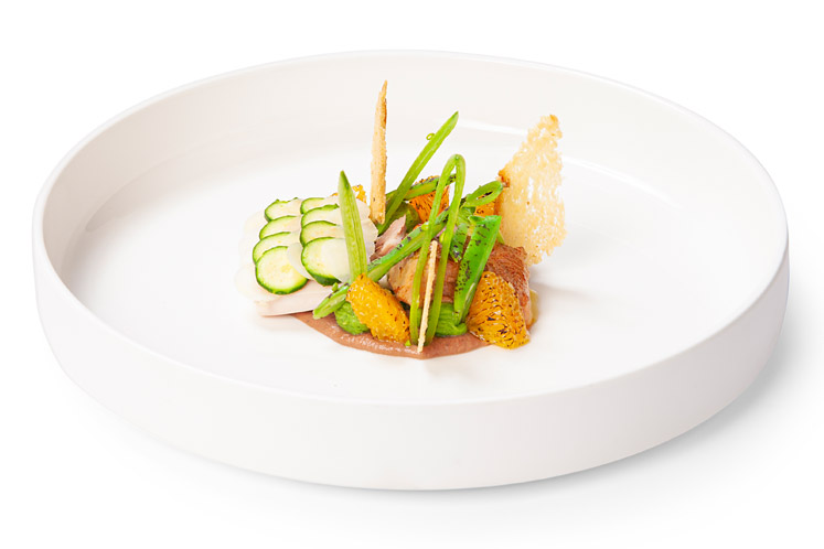 Poulet noir met mole, lever en groene groenten