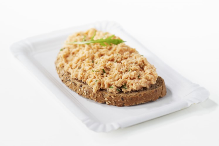 Boterham met zalmrillettes, Gele perzik en bieslook