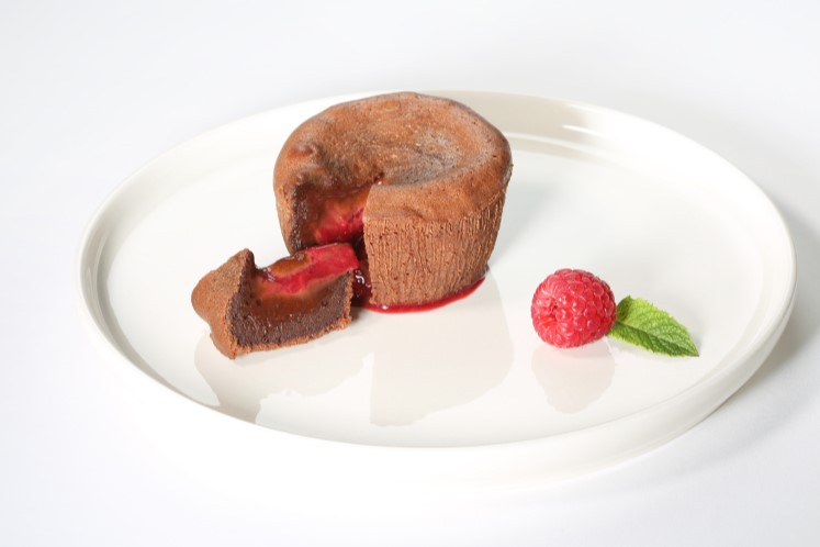 Fondant met chocolade en Framboos