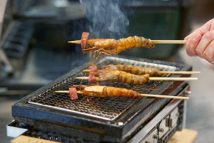 Gamba skewers
