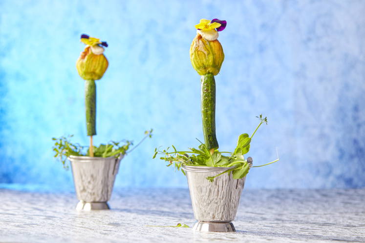 Courgette fleur skewers