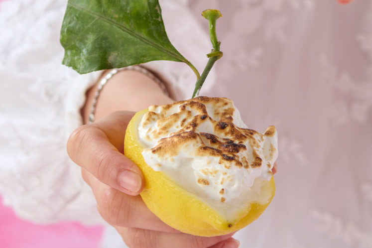 Limoncello sorbetijs meringue