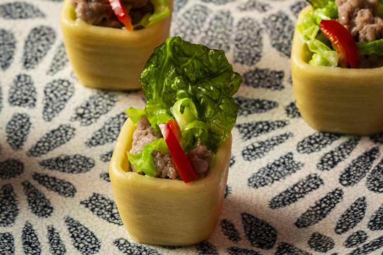 Cube 3D-pasta met savooiekool en worst