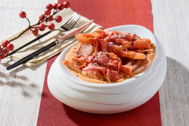 Caramello van gorgonzola en peer