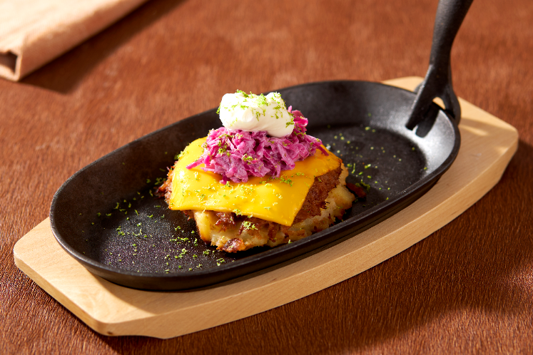 Smashed gratin met pulled pork