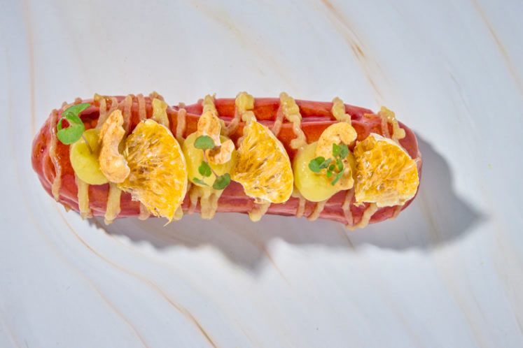 Eclair eendenlever, sinaasappel & appel