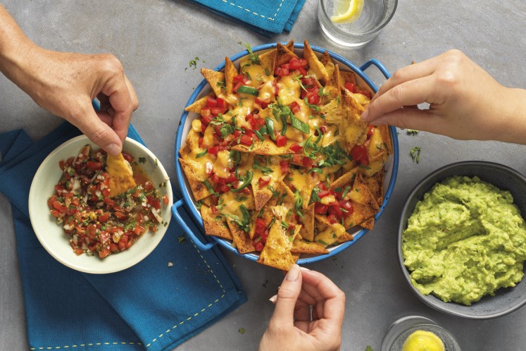 Flammkuchen nacho’s met guacamole en salsa