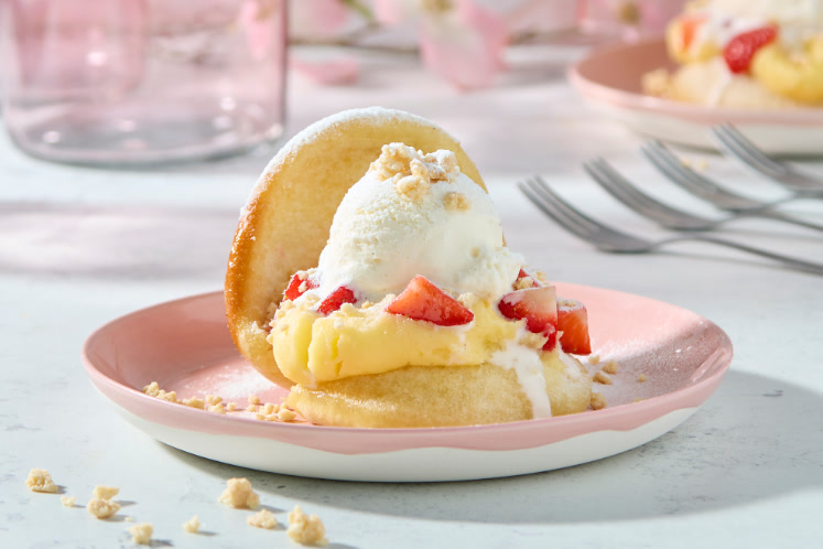 Gua bao met vanille roomijs