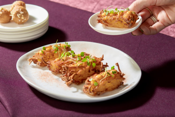 Krokante aardappelspaghetti