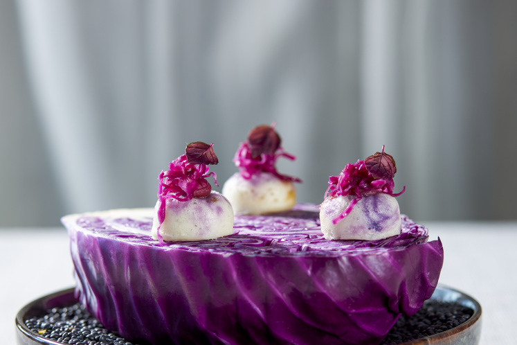 Bapao van paarse spitskool