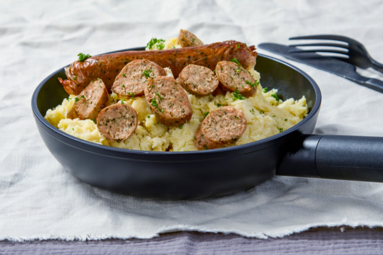 Stamppot zuurkool met vegan worst