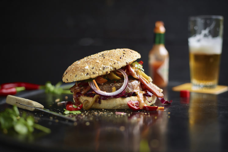 Tex-Mex burger op een Pastridor Skyr Hamburger Bun