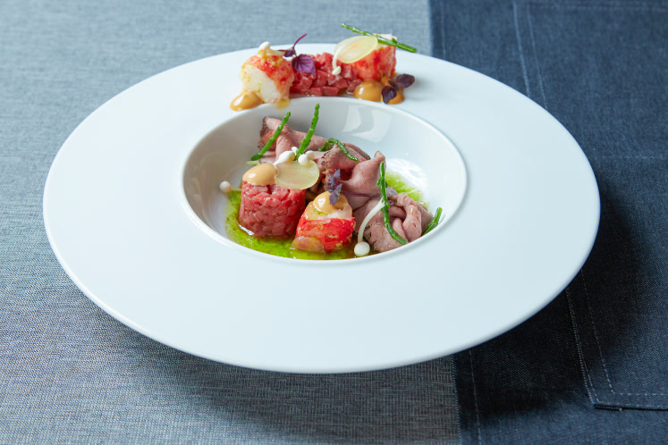 Surf & turf van rundermuis en king krab