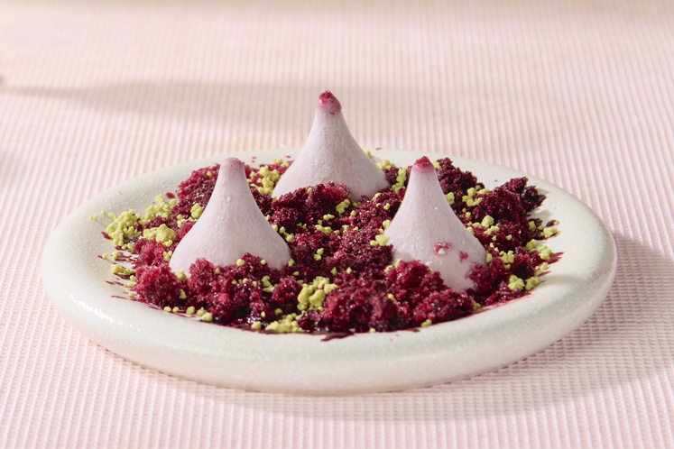 Ube cheesecake & blauwe bes