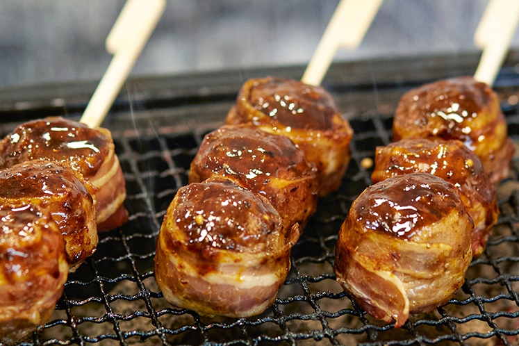 Moink balls skewers